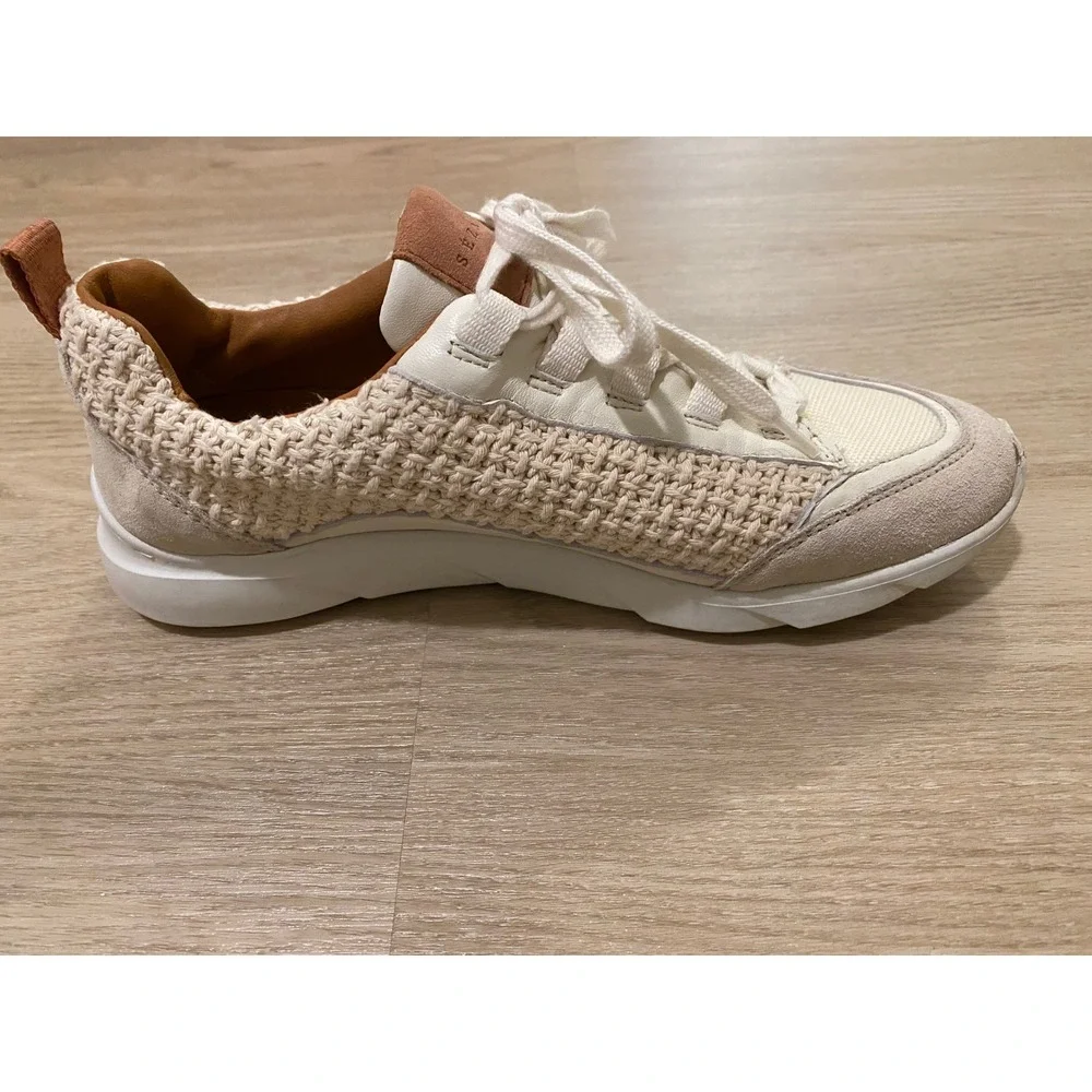 Sezane Sama‎ Sneakers 40 US 9 Ecru Multi Woven Crochet Suede Shoes Preppy Boho